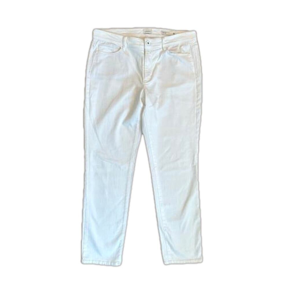 J. Jill Denim Authentic Fit Slim Ankle Stretch White Sz 10 Casual Cotton Office